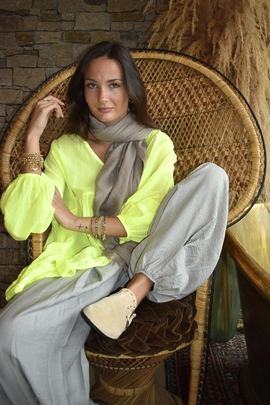  Sa Caleta Cotton Artist Smock Top Citronella /5=