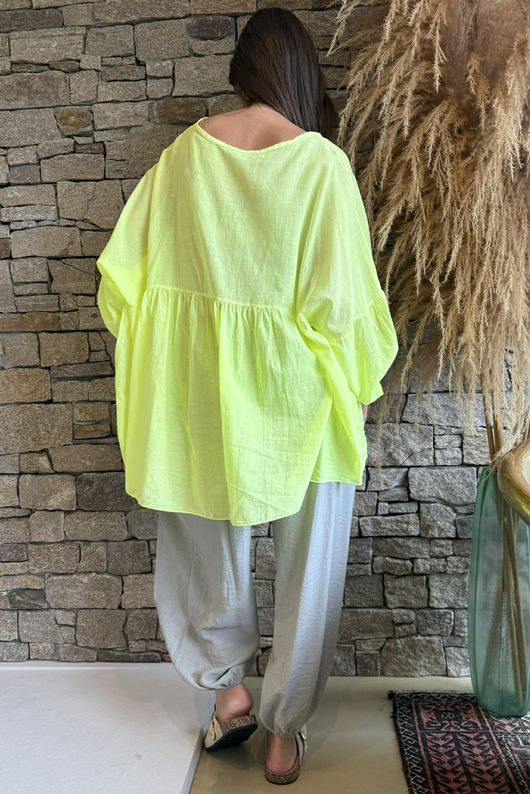 Sa Caleta Cotton Artist Smock Top Citronella /5=
