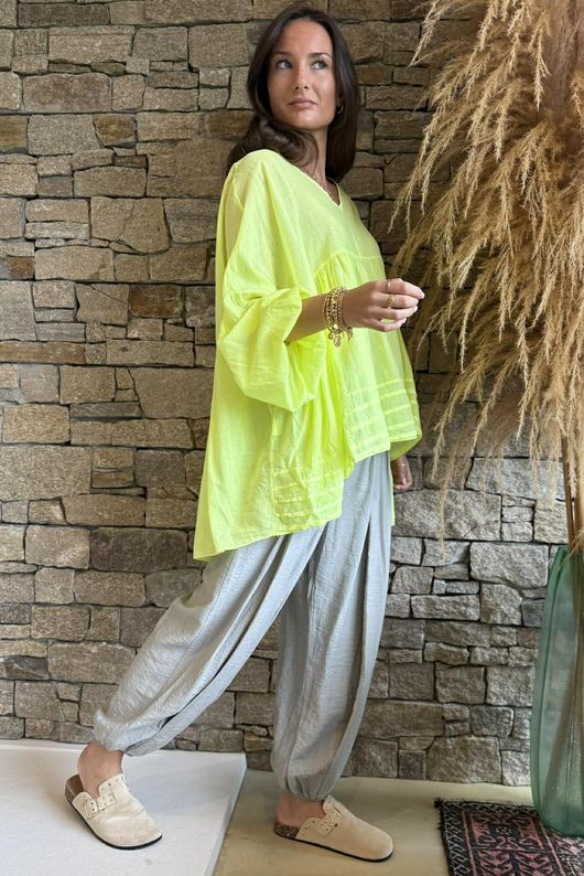  Sa Caleta Cotton Artist Smock Top Citronella /5=