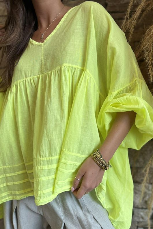  Sa Caleta Cotton Artist Smock Top Citronella /5=