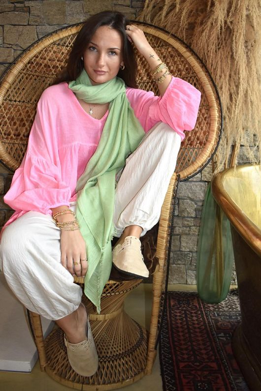  Sa Caleta Cotton Artist Smock Top Popsicle Pink /5=