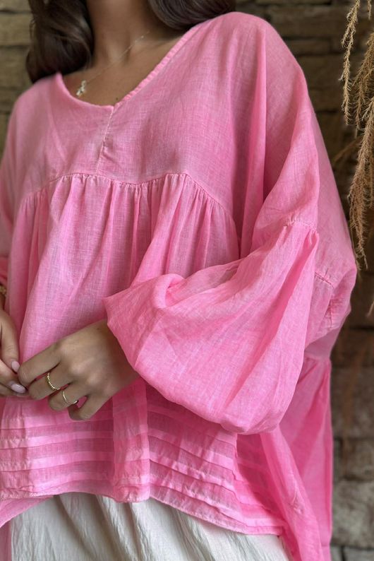  Sa Caleta Cotton Artist Smock Top Popsicle Pink /5=