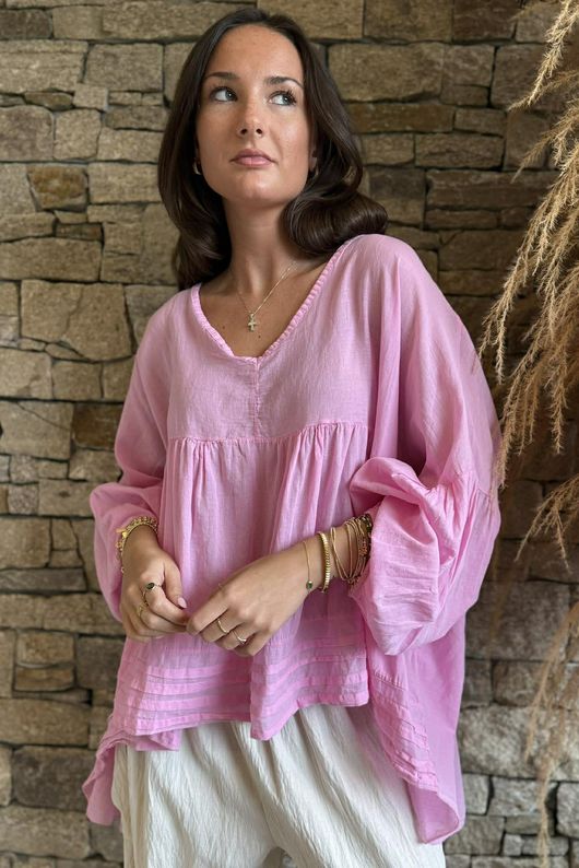  Sa Caleta Cotton Artist Smock Top Candy