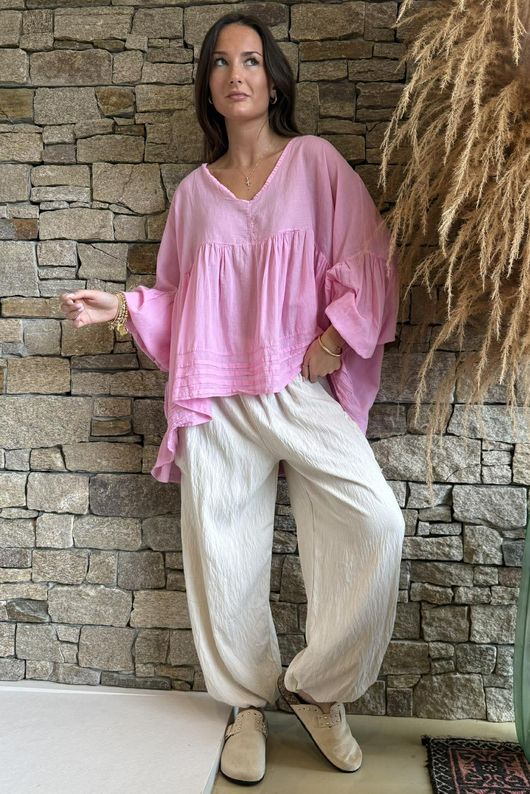  Sa Caleta Cotton Artist Smock Top Candy