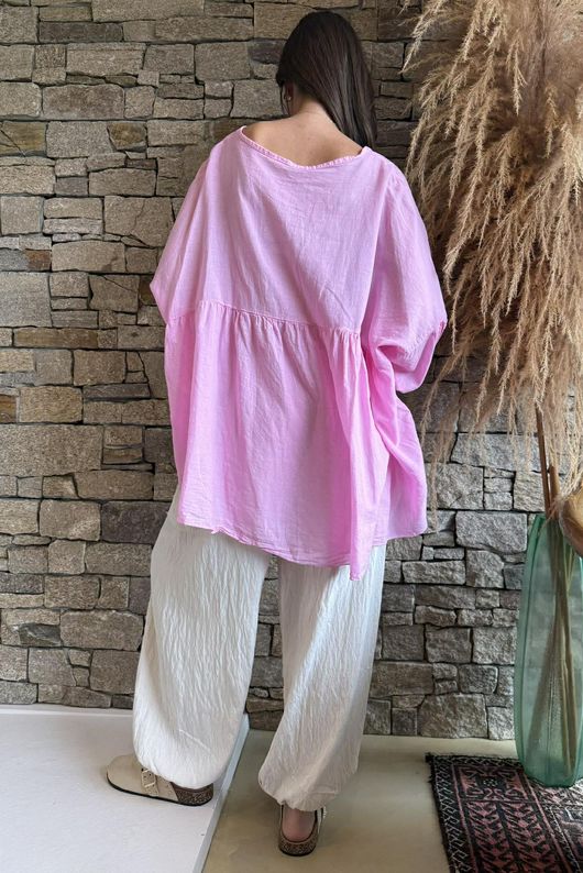  Sa Caleta Cotton Artist Smock Top Candy