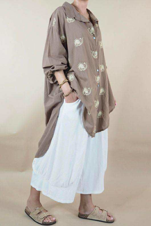 Sa Caleta Soleil High Low Shirt Deep Tan /5 =