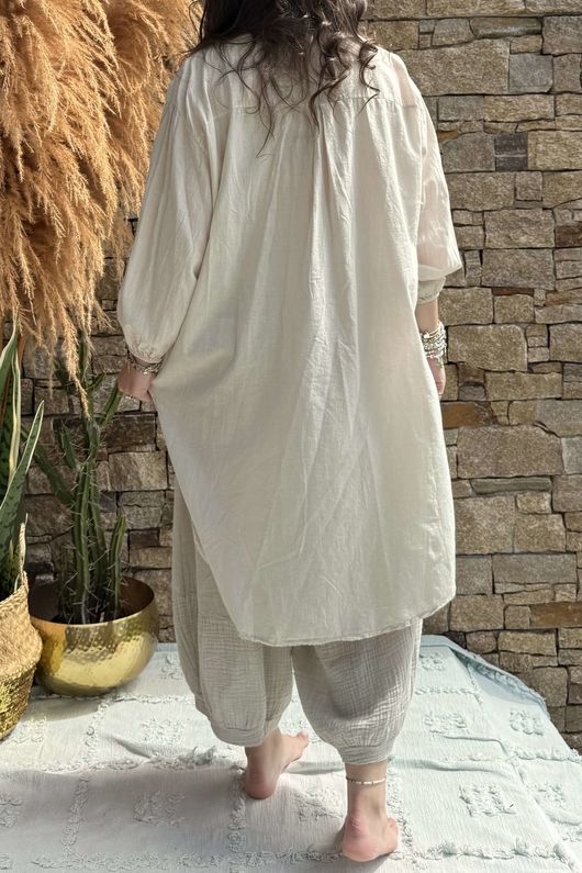 Sa Caleta Soleil High Low Shirt Stone /10