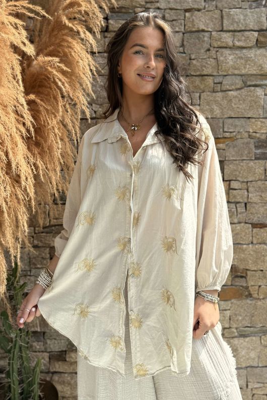 Sa Caleta Soleil High Low Shirt Stone /10