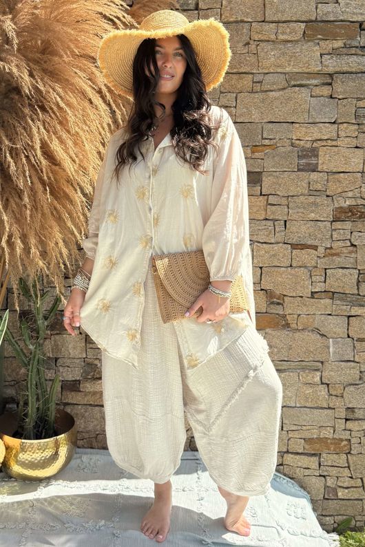 Sa Caleta Soleil High Low Shirt Stone /10