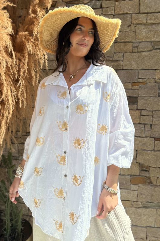 Sa Caleta Soleil High Low Shirt White /10