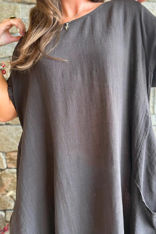 Salcombe Cotton Cocoon Dress Chocolate