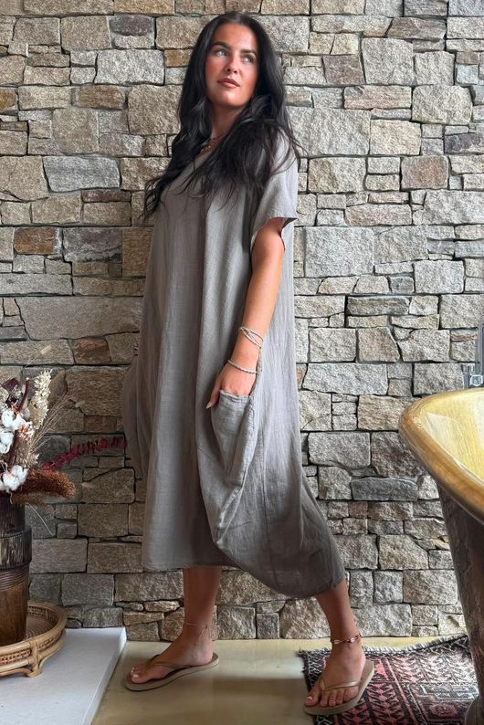 Salcombe Cotton Cocoon Dress Mocha