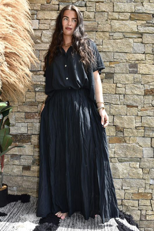 Samba Cotton Skirt Black