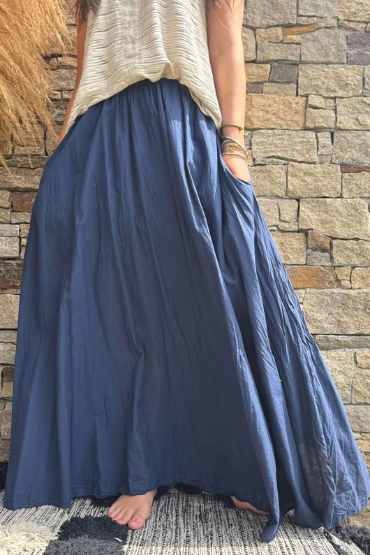 Samba Cotton Skirt Navy