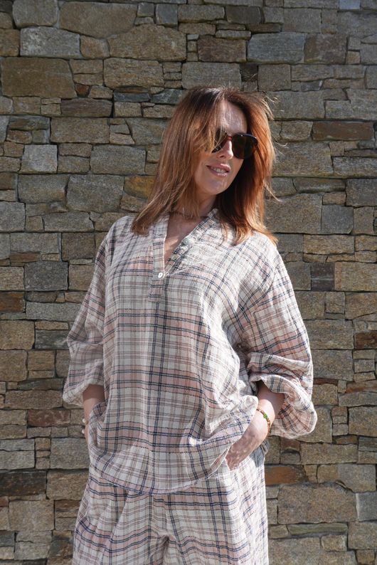 Santa Fe Plaid Hugh Shirt Antique Rose