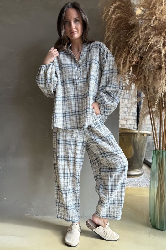 Santa Fe Check Hugh Shirt Baby Blue