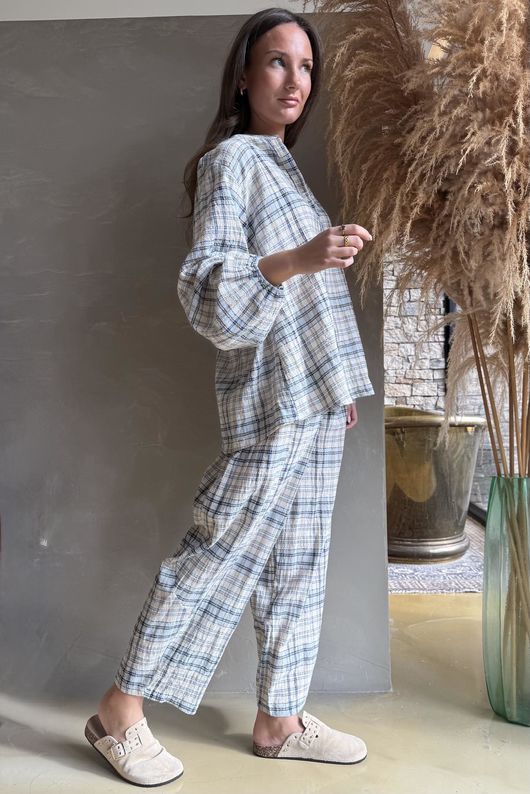 Santa Fe Check Hugh Shirt Baby Blue