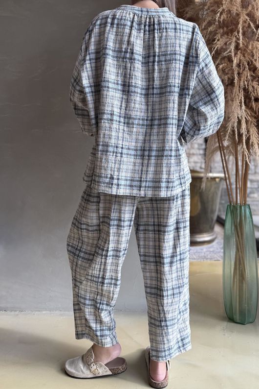 Santa Fe Check Hugh Shirt Baby Blue