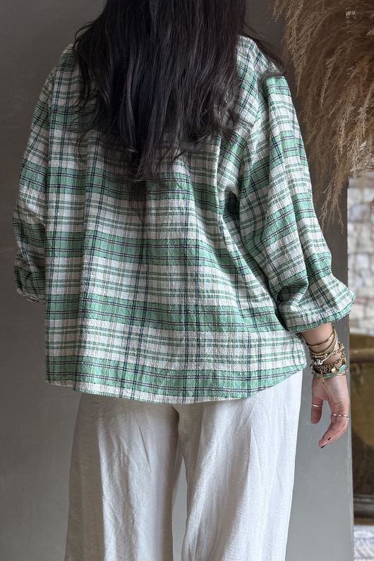 Santa Fe Check Hugh Shirt Soft Jade