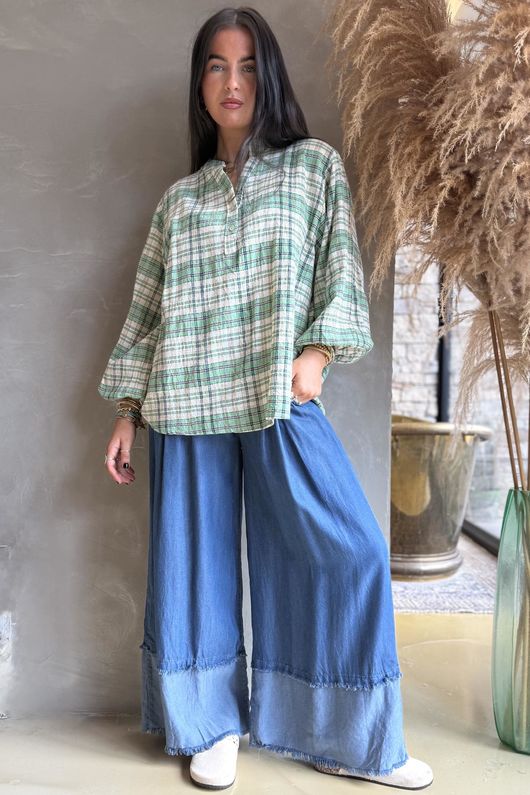 Santa Fe Check Hugh Shirt Soft Jade