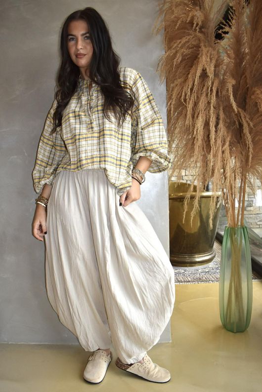 Santa Fe Check Hugh Shirt Soft Ochre