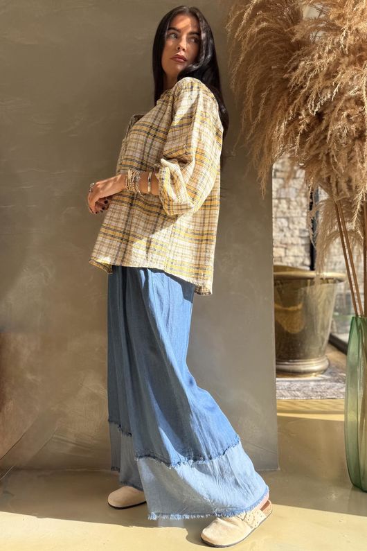 Santa Fe Check Hugh Shirt Soft Ochre