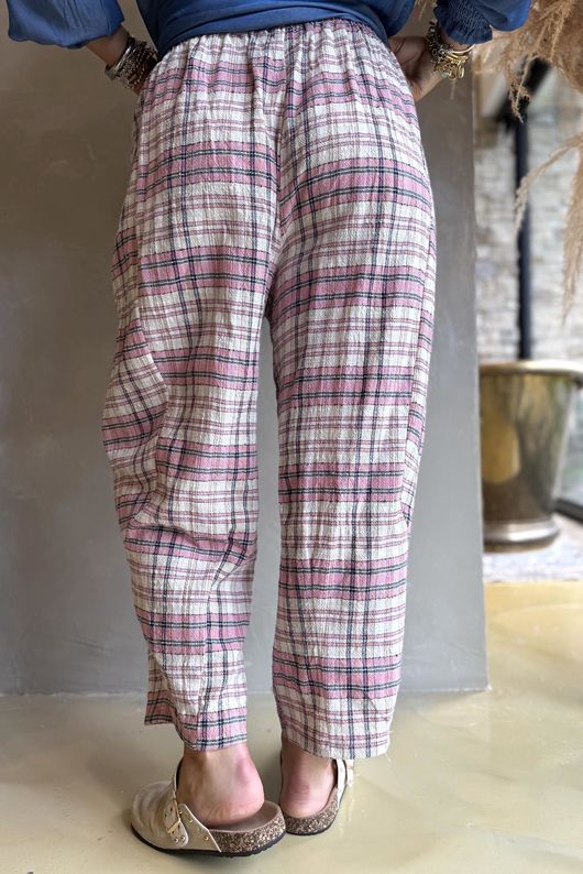 Santa Fe Check Relaxed Barrel Pant Candy