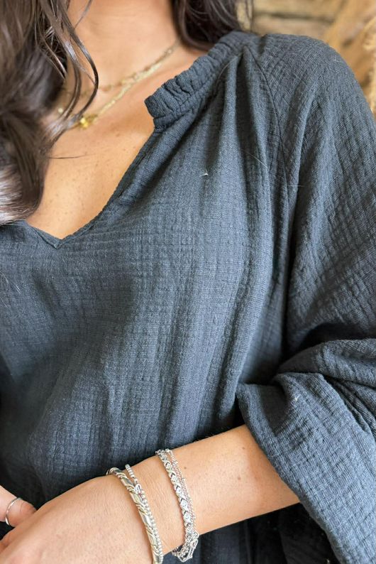 Santos Cushion Cotton Heathcliff Top Black