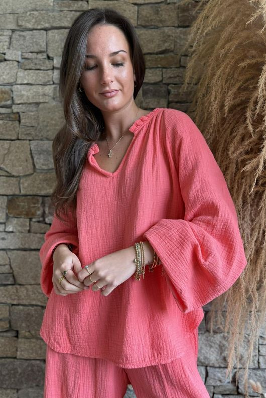 Santos Cushion Cotton Heathcliff Blouse Watermelon