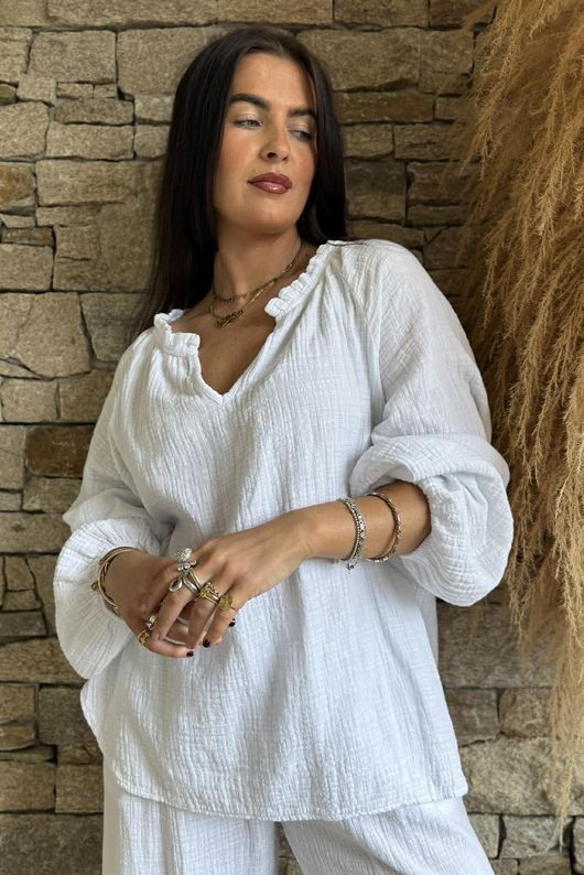 Santos Cushion Cotton Heathcliff Top White