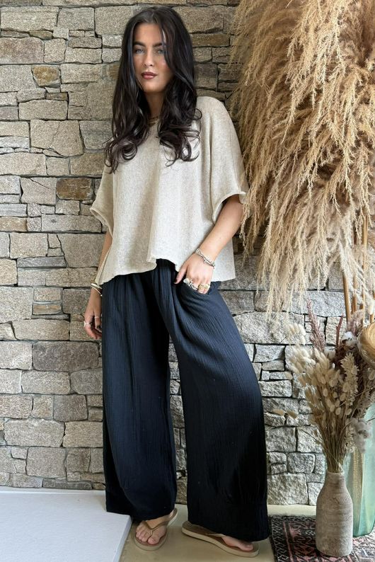 Santos Cushion Cotton Quirky Pant Black