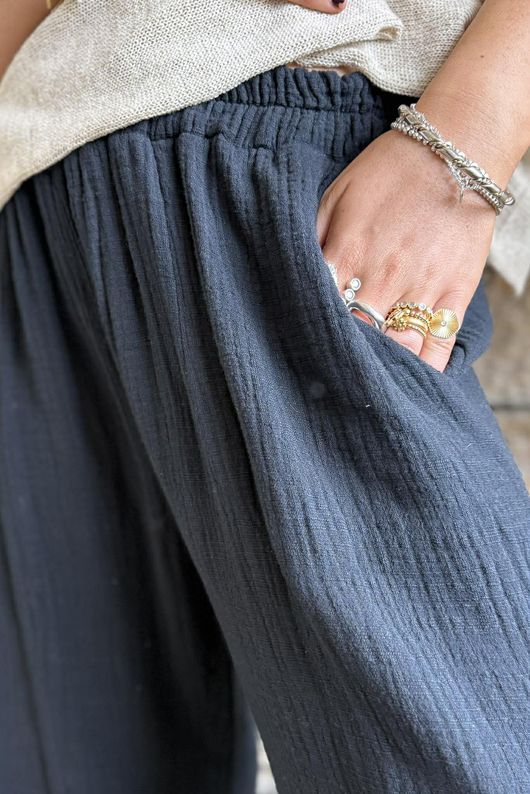 Santos Cushion Cotton Quirky Pant Black