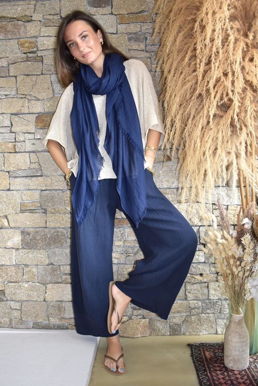 Santos Cushion Cotton Quirky Pant Navy