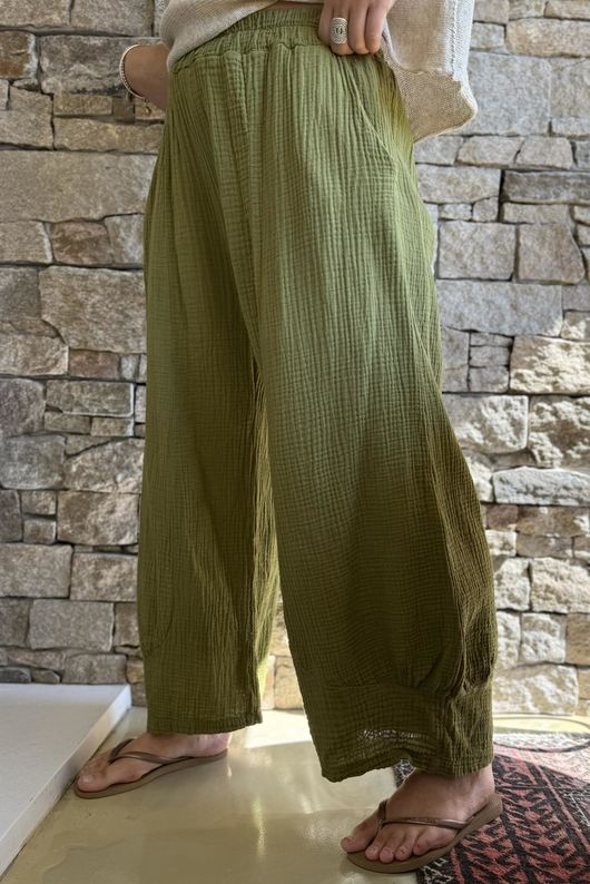 Mimi Pillow Cotton Quirky Pant Olive