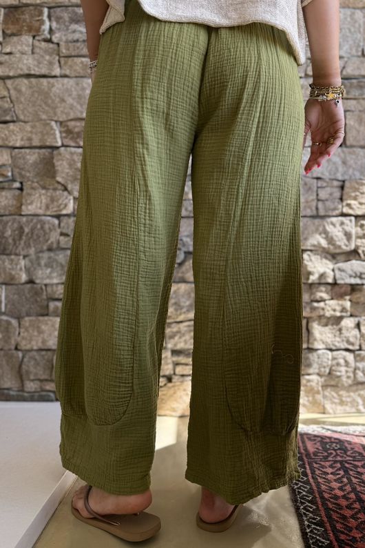 Mimi Pillow Cotton Quirky Pant Olive