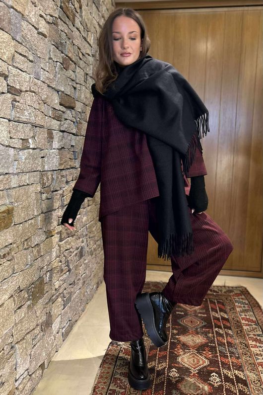 Highgrove Scuba Barrel Pant Burgundy