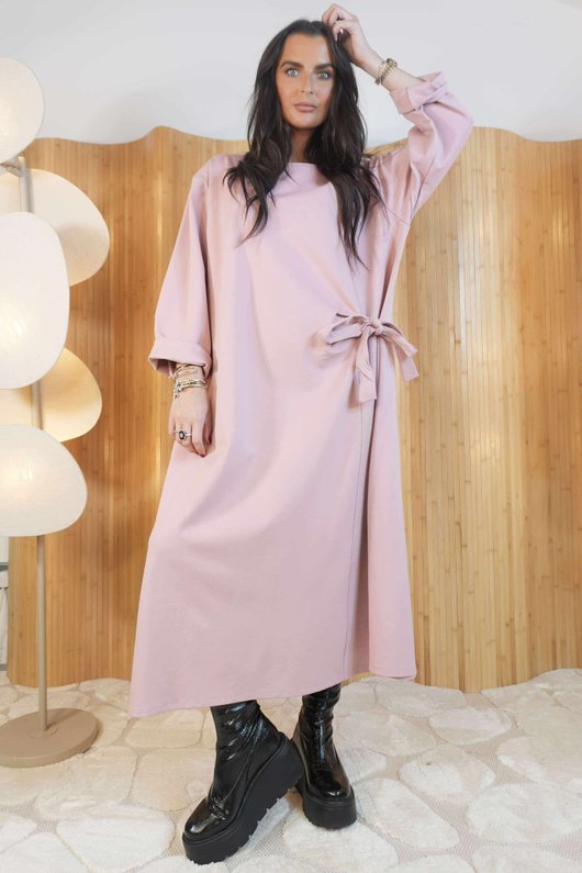 Scuba Stretch Tie Side Dress Rose /8=