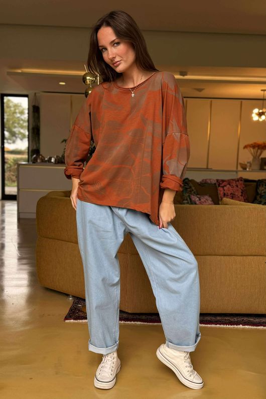 Shadow Bloom Sweatshirt Rust