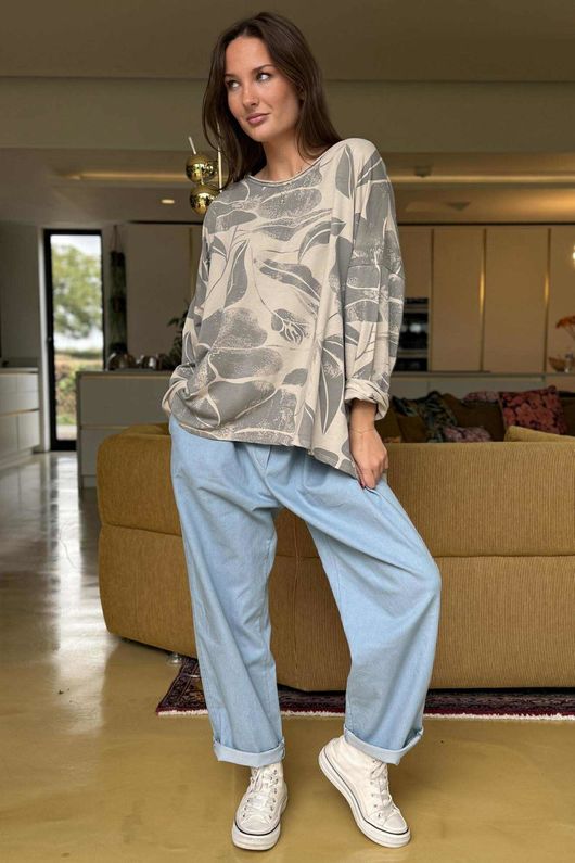 Shadow Bloom Sweatshirt Stone