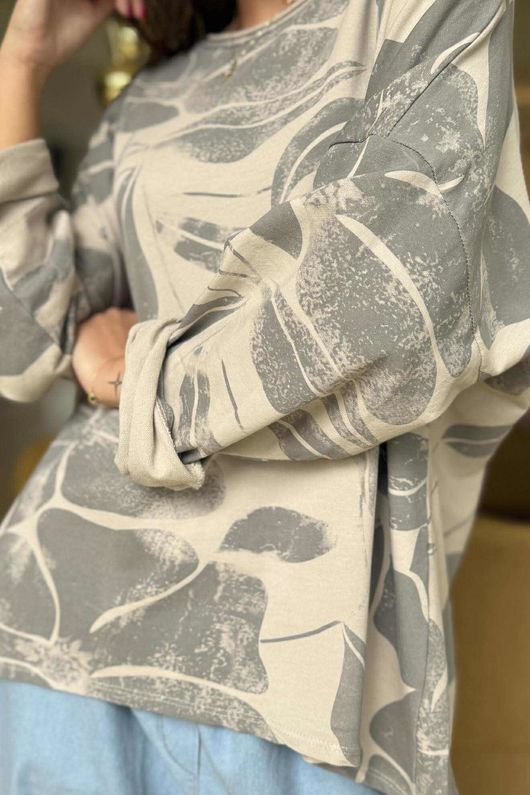 Shadow Bloom Sweatshirt Stone