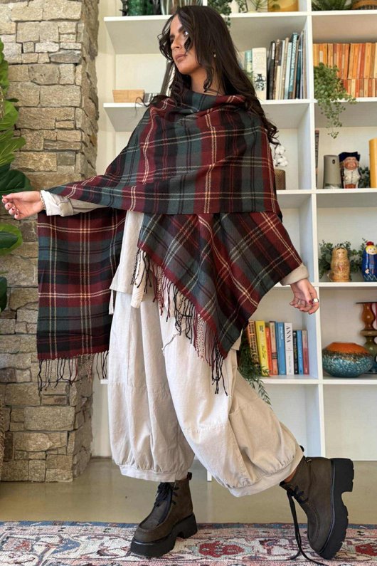 Shetland Plaid Shawl Print 1