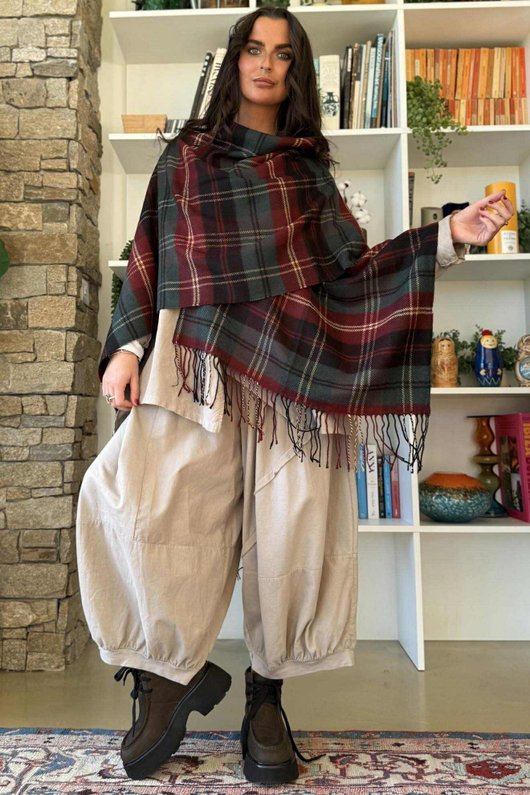 Shetland Plaid Shawl Print 1