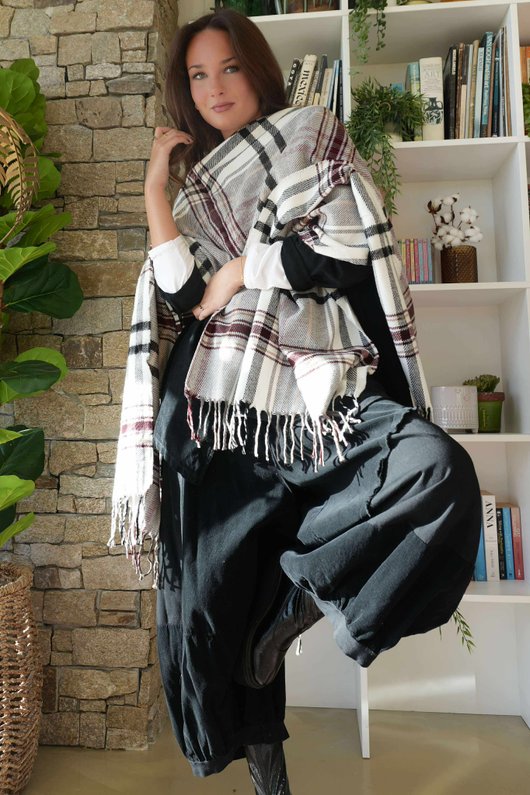 Shetland Plaid Shawl Print 2