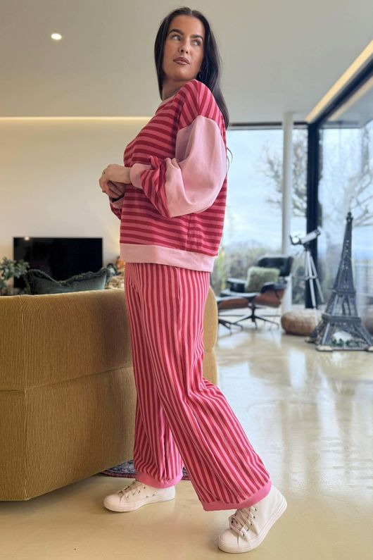 Shoreditch Bell Sleeve Sweat Hot Pink Red