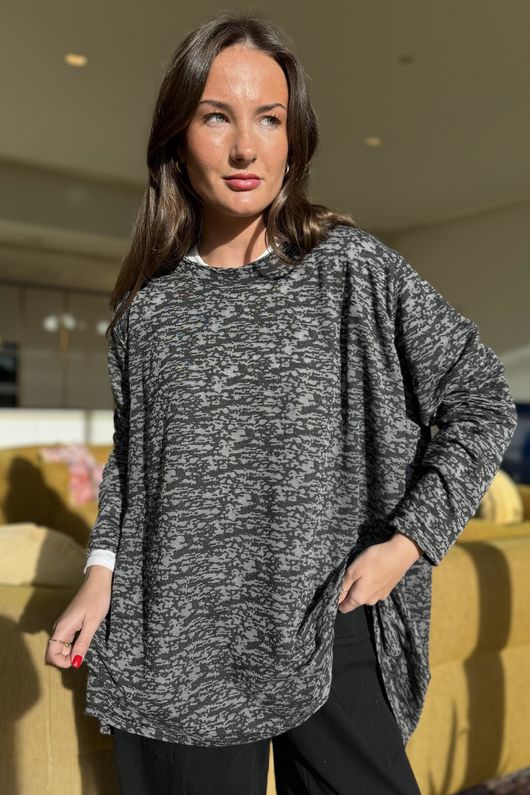 Signature Slub Trapeze Top Black /12=