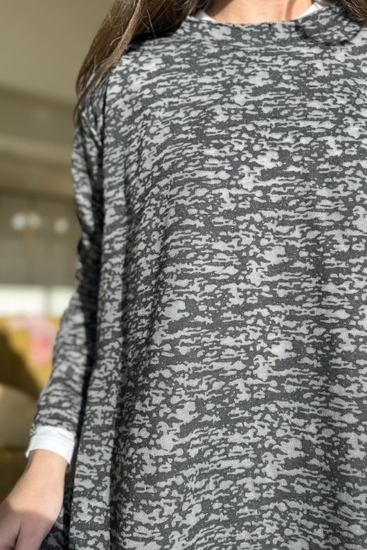 Signature Slub Trapeze Top Black