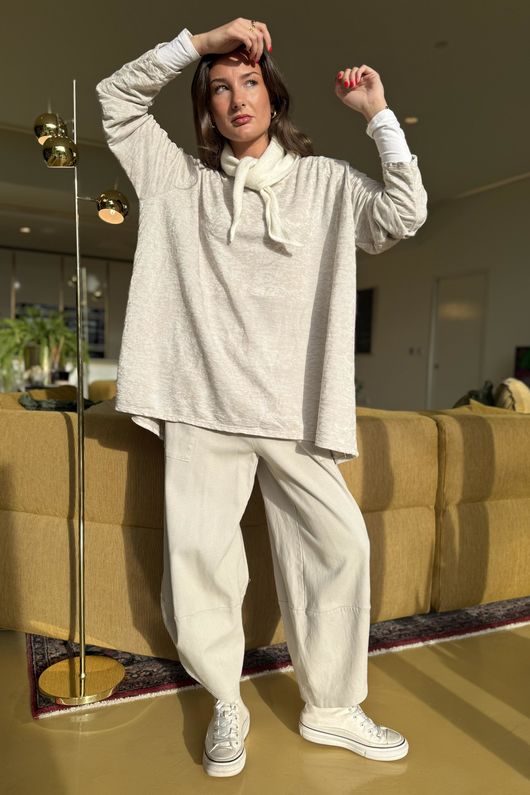 Signature Slub Trapeze Top Stone