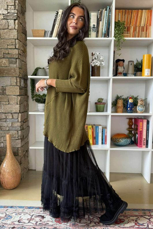 Simone Tulle Midaxi Skirt Black /40 =