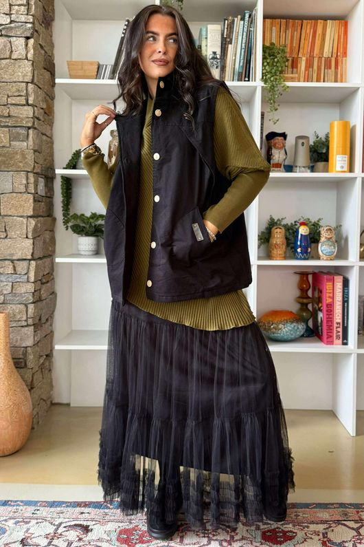 Simone Tulle Midaxi Skirt Black /40 =