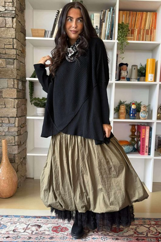 Simone Tulle Midaxi Skirt Black /40 =